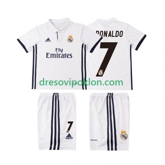 Real Madrid Cristiano Ronaldo 7 2016 2017 Retro Dres Domaći Kratkih Rukava ,Dječji Komplet