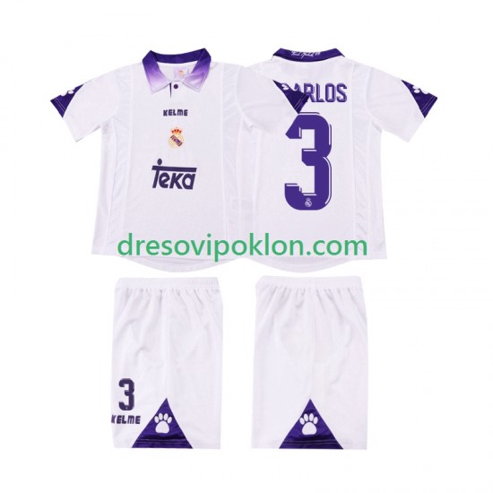 Real Madrid R CARLOS 3 1997 Retro Dres Domaći 1998 Kratkih Rukava ,Dječji Komplet