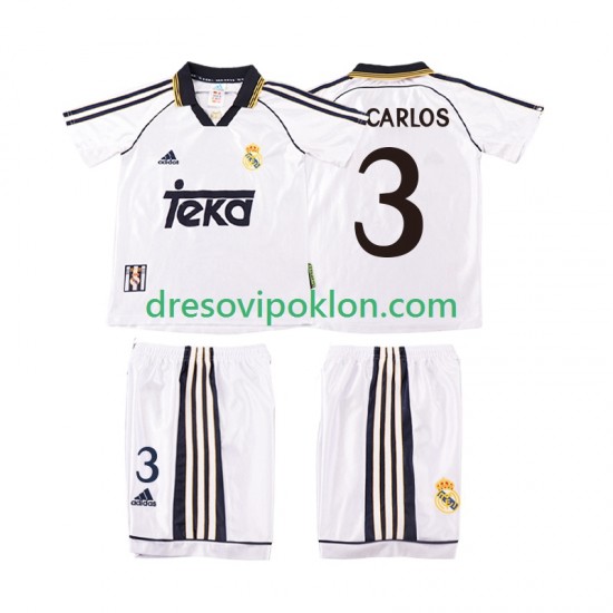 Real Madrid R CARLOS 3 2000 Retro Dres Domaći 1998 Kratkih Rukava ,Dječji Komplet