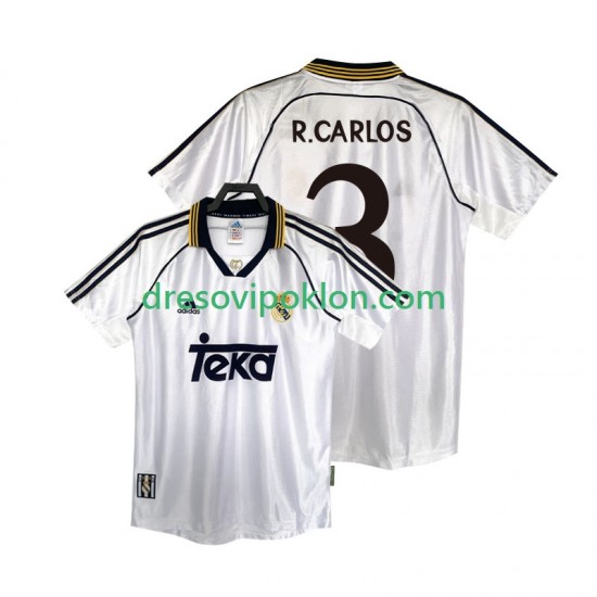 Real Madrid R.CARLOS 3 2000 Retro Dres Domaći 1998 Kratkih Rukava ,Muški