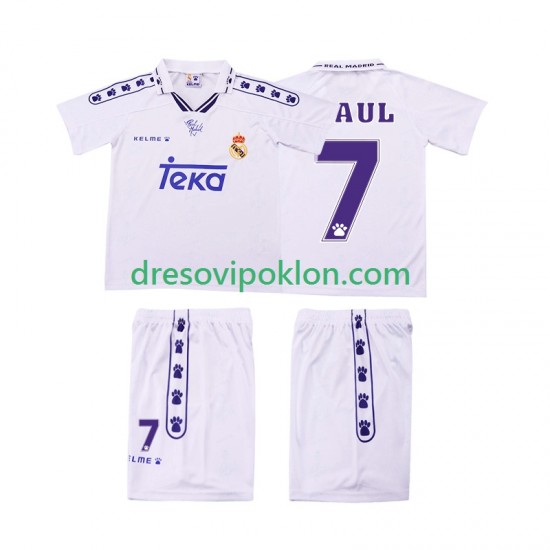 Real Madrid RAUL 7 1996 Retro Dres Domaći 1994 Kratkih Rukava ,Dječji Komplet