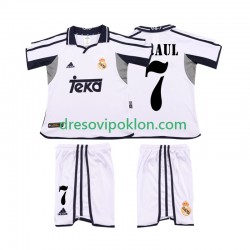 Real Madrid RAUL 7 2001 Retro Dres Domaći 2002 Kratkih Rukava ,Dječji Komplet