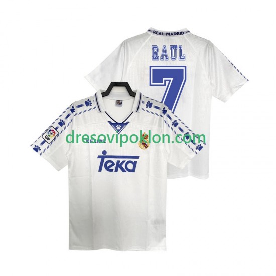 Real Madrid RAUL 7 1996 1997 Retro Dres Domaći Kratkih Rukava ,Muški
