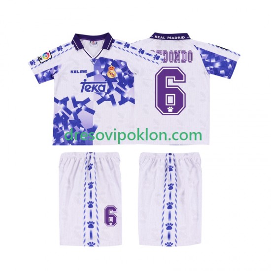 Real Madrid REDONDO 6 1996 1997 Retro Dres Treći Kratkih Rukava ,Dječji Komplet
