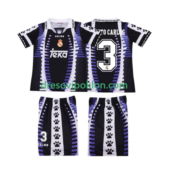 Real Madrid ROBERTO CARLOS 3 1997 Retro Dres Treći 1998 Kratkih Rukava ,Dječji Komplet