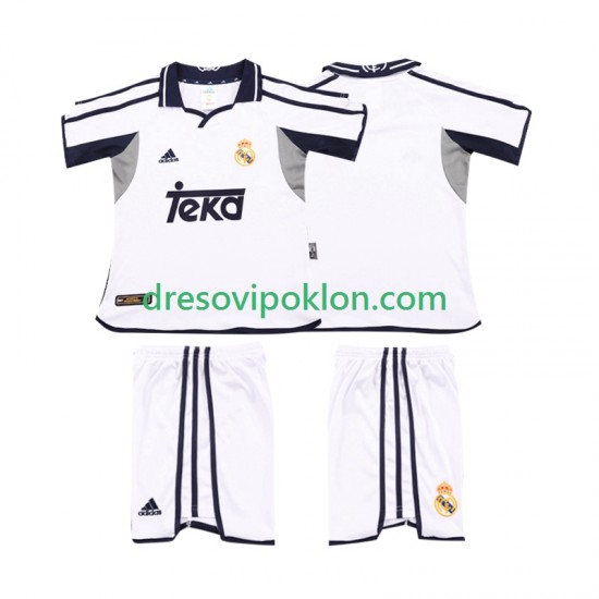 Real Madrid 2001 Retro Dres Domaći 2002 Kratkih Rukava ,Dječji Komplet