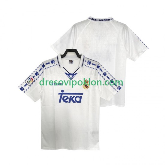 Real Madrid 1996 1997 Retro Dres Domaći Kratkih Rukava ,Muški