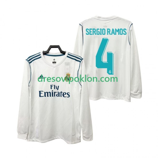 Real Madrid SERGIO RAMOS 4 2017 2018 Retro Dres Domaći Dugim Rukavima ,Muški
