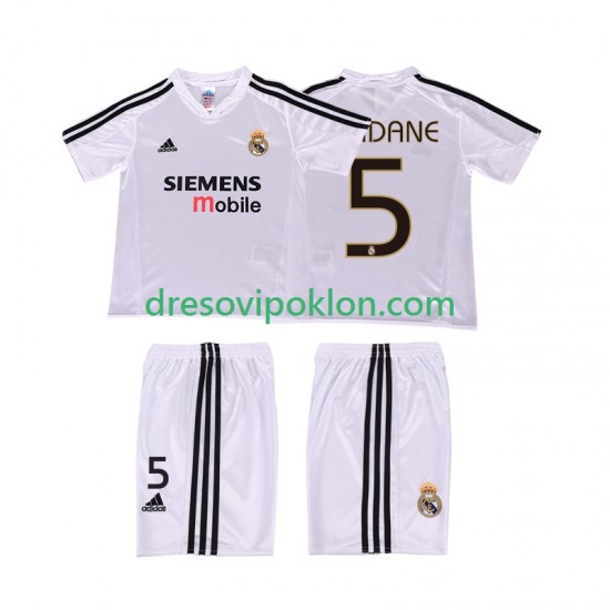Real Madrid ZIDANE 5 5 Retro Dres Domaći 2004 2002 Kratkih Rukava ,Dječji Komplet