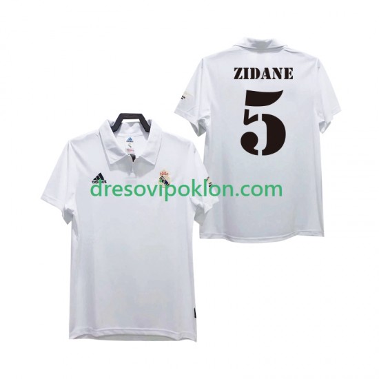 Real Madrid ZIDANE 5 2003 Retro Dres Domaći 2002 Kratkih Rukava ,Muški