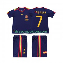 Španjolska DAVID VILLA 7 Retro Dres Gostujući 2010 Kratkih Rukava ,Dječji Komplet