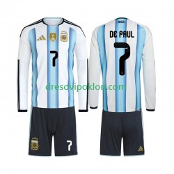 Argentina Rodrigo De Paul 7 Dres Domaći World Cup 2026 Dugim Rukavima ,Dječji Komplet