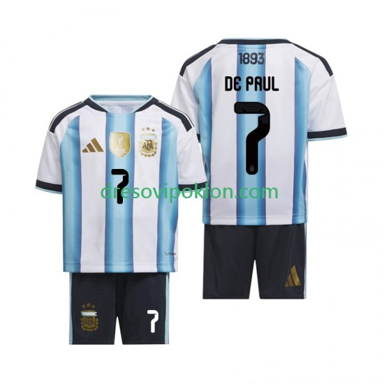 Argentina Rodrigo De Paul 7 Dres Domaći World Cup 2026 Kratkih Rukava ,Dječji Komplet
