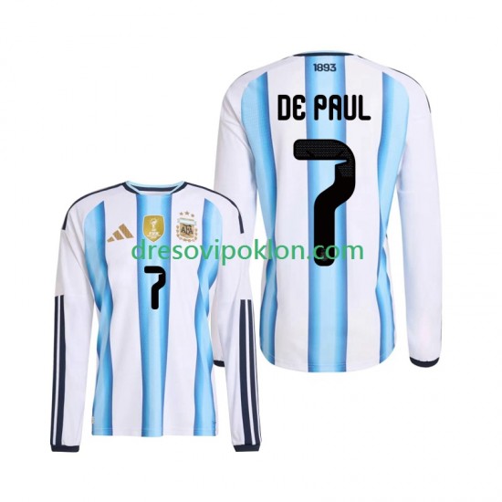 Argentina Rodrigo De Paul 7 Dres Domaći World Cup 2026 Dugim Rukavima ,Muški