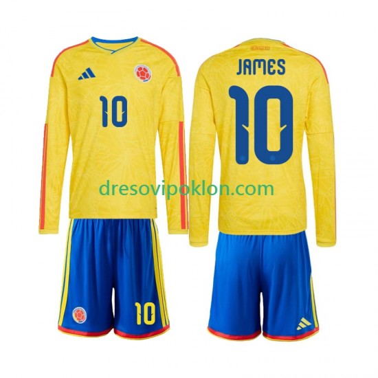Kolumbija James Rodriguez 10 Dres Domaći World Cup 2026 Dugim Rukavima ,Dječji Komplet