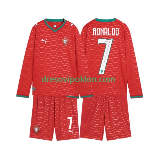 Portugal Cristiano Ronaldo 7 Dres Domaći World Cup 2026 Dugim Rukavima ,Dječji Komplet
