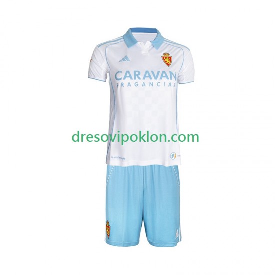 Real Zaragoza Dres Domaći 2025-2026 Kratkih Rukava ,Dječji Komplet