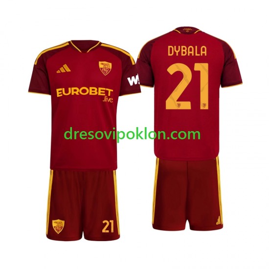 Roma Paulo Dybala 21 Dres Domaći 2026-2027 Kratkih Rukava ,Dječji Komplet