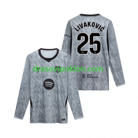 FC Barcelona Livaković Golmanski Dominik 25 Dres Gostujući 2026-2027 Dugim Rukavima ,Muški