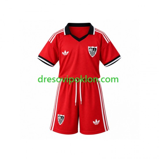 Sevilla FC Retro Dres Domaći 2026-2027 Kratkih Rukava ,Dječji Komplet