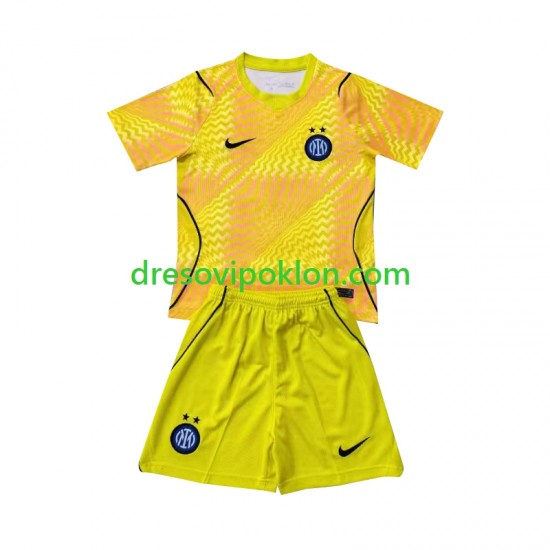 Inter Milan Golmanski Dres Domaći 2026-2027 Kratkih Rukava ,Dječji Komplet