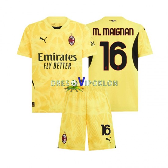 AC Milan Golmanski Mike Maignan 16 Dres Gostujući 2024-2025 Kratkih Rukava ,Dječji Komplet