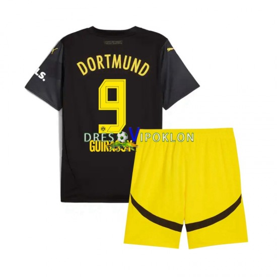 Borussia Dortmund Serhou Guirassy 9 Dres Gostujući 2024-2025 Kratkih Rukava ,Dječji Komplet