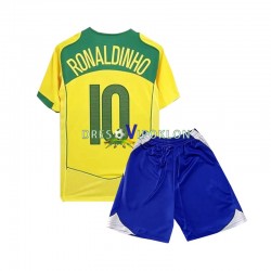 Brazil Ronaldiho 10 Retro Dres Domaći 2004 Kratkih Rukava ,Dječji Komplet