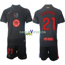 FC Barcelona F DE JONG 21 Dres Gostujući 2024-2025 Kratkih Rukava ,Dječji Komplet