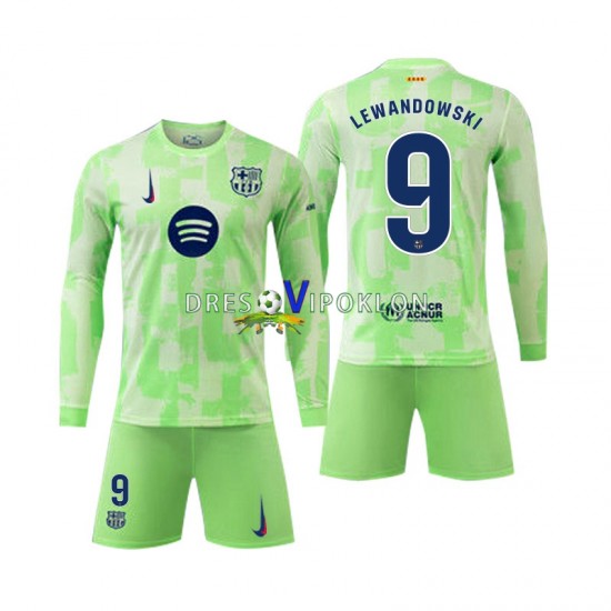 FC Barcelona Robert Lewandowski 9 Dres Treći 2024-2025 Dugim Rukavima ,Dječji Komplet