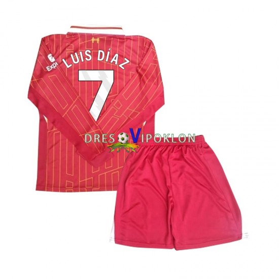 Liverpool Luis Diaz 7 Dres Domaći 2024-2025 Dugim Rukavima ,Dječji Komplet
