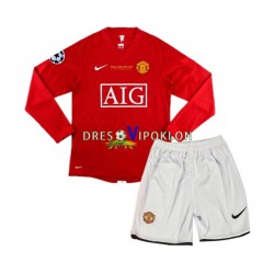Manchester United Champion League 2007 Retro Dres Domaći Dugim Rukavima ,Dječji Komplet