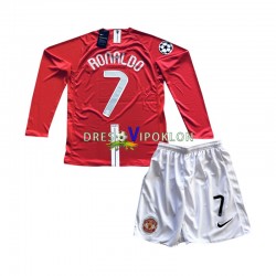 Manchester United Cristiano Ronaldo 7 Champion League 2007 Retro Dres Domaći Dugim Rukavima ,Dječji Komplet
