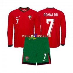 Portugal Ronaldo 7 Dres Domaći Euro 2024 Dugim Rukavima ,Dječji Komplet