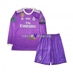 Real Madrid 2016 Retro Dres Gostujući Dugim Rukavima ,Dječji Komplet