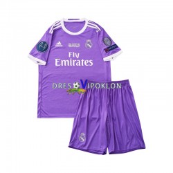 Real Madrid 2016 Retro Dres Gostujući Kratkih Rukava ,Dječji Komplet