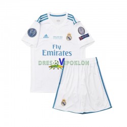 Real Madrid 2017 Retro Dres Domaći Kratkih Rukava ,Dječji Komplet