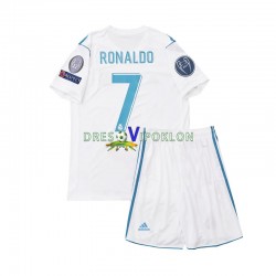 Real Madrid Cristiano Ronaldo 7 2017 Retro Dres Domaći Kratkih Rukava ,Dječji Komplet
