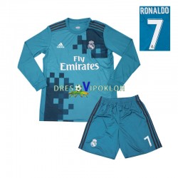 Real Madrid Cristiano Ronaldo 7 2017 Retro Dres Treći Dugim Rukavima ,Dječji Komplet