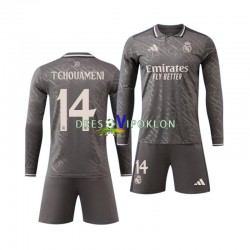 Real Madrid Tchouameni 14 Dres Gostujući 2024-2025 Dugim Rukavima ,Dječji Komplet