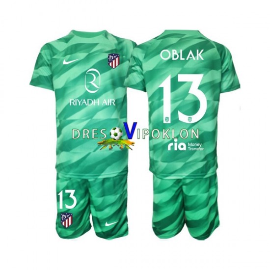 Atlético Madrid Golmanski Jan Oblak 13 zelena Dres Gostujući 2023-2024 Kratkih Rukava ,Dječji Komplet