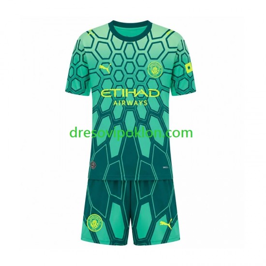 Manchester City Golmanski Dres Domaći 2026-2027 Kratkih Rukava ,Dječji Komplet