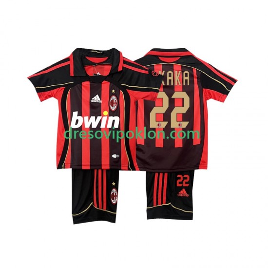 AC Milan KAKA 22 Retro Dres Domaći 2006-2007 Kratkih Rukava ,Dječji Komplet
