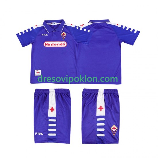 ACF Fiorentina Retro Dres Domaći 1998 1999 Kratkih Rukava ,Dječji Komplet