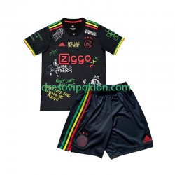 AFC Ajax Bob Marley Special Crno Dres Domaći 2025-2026 Kratkih Rukava ,Dječji Komplet