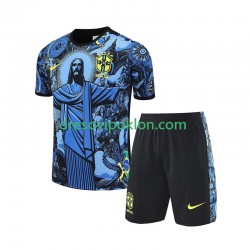 Brazil JESUS Football Shirts Plava Domaći 2024-2025 Kratkih Rukava ,Dječji Komplet