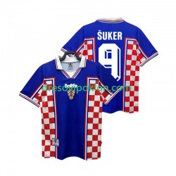 Hrvatska SUKER 9 Retro Dres Gostujući 1998 Kratkih Rukava ,Muški