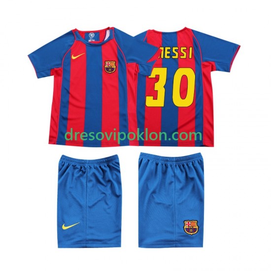 FC Barcelona Lionel Messi 10 Retro Dres Domaći 2004 Kratkih Rukava ,Dječji Komplet