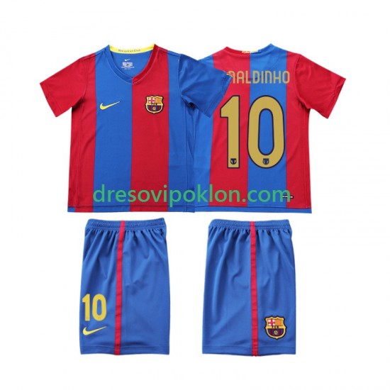 FC Barcelona RONALDINHO 10 2007 Retro Dres Domaći 2006 Kratkih Rukava ,Dječji Komplet