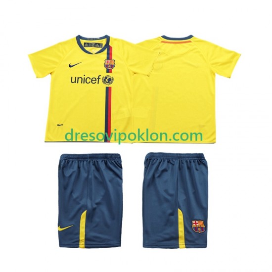 FC Barcelona 2009 Retro Dres Gostujući 2008 Kratkih Rukava ,Dječji Komplet